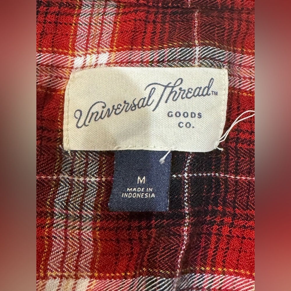Universal Thread Red and Black Plaid Long Sleeve Dress Medium - Picture 5 of 10